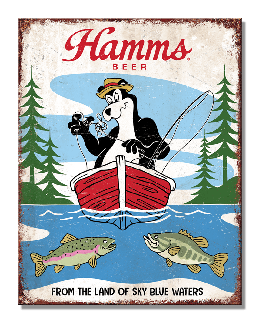 ティン サイン Hamms-FISHING