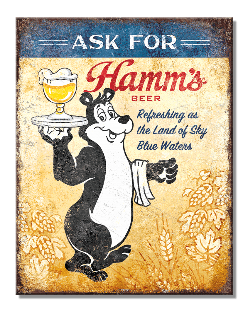 ティン サイン Hamms-Ask For