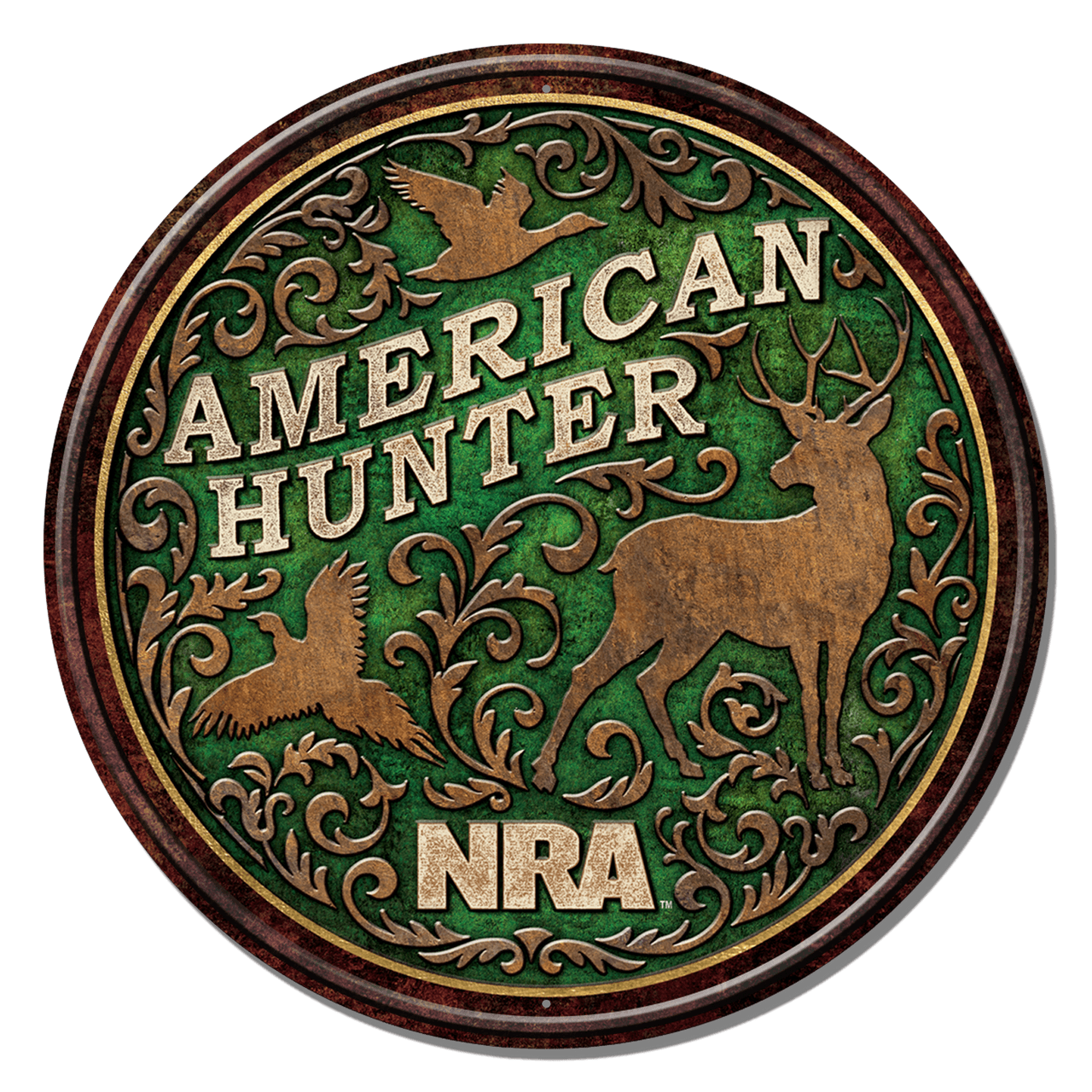 ティン サイン ROUND-NRA Hunting