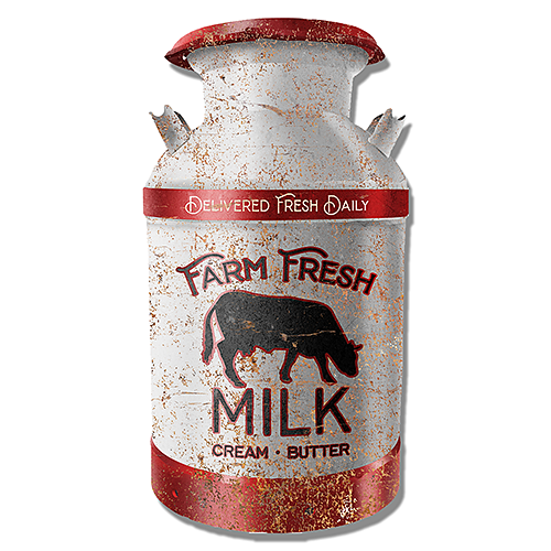 ダイカット エンボス アルミサイン Milk Can