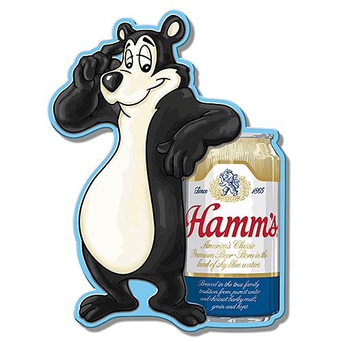ダイカット エンボス アルミサイン Hamm's Bear