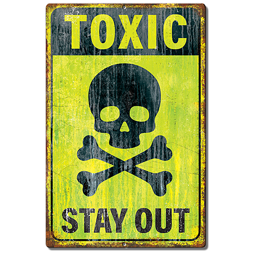 アルミニウム サイン Toxic Stay Out