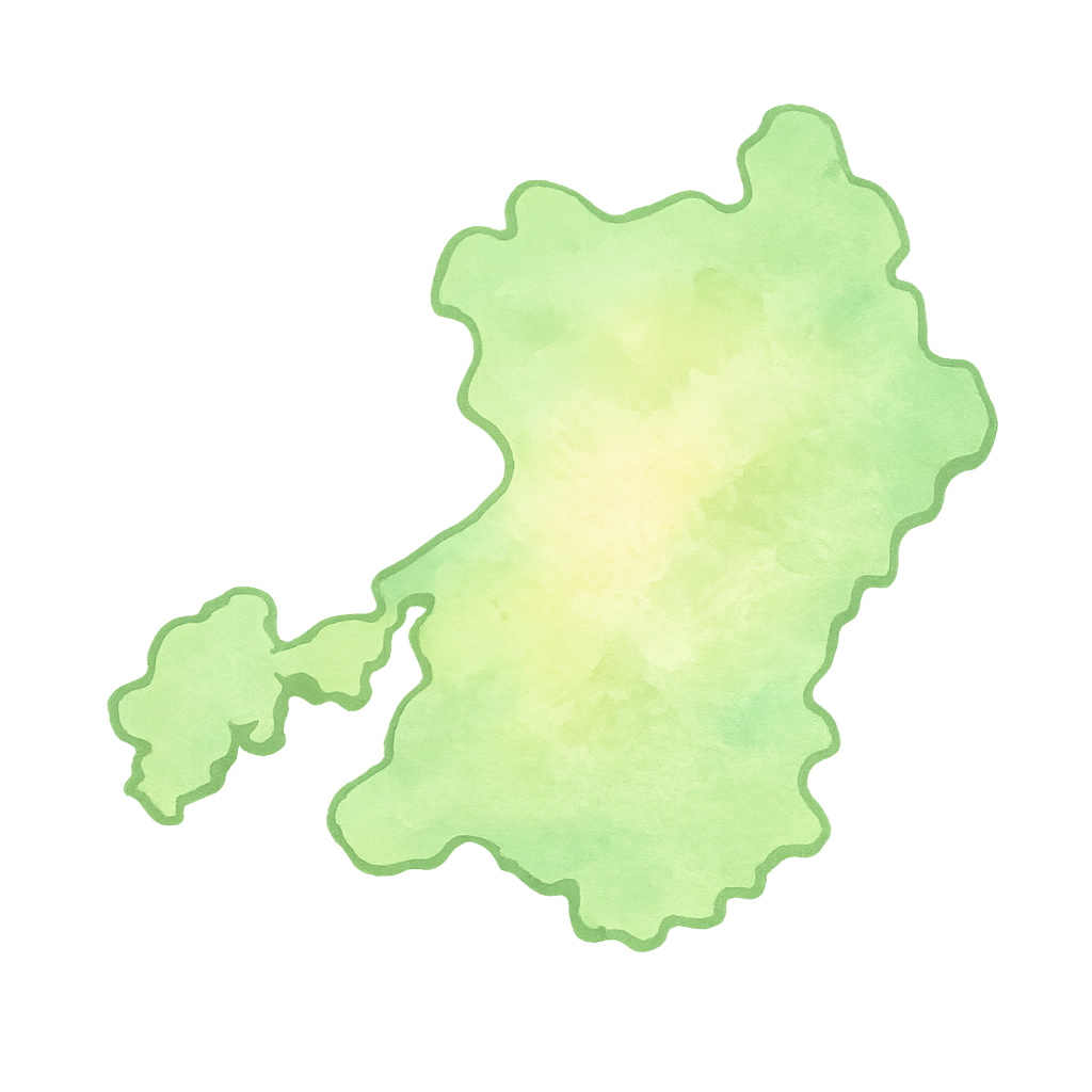 熊本県の地形イラスト