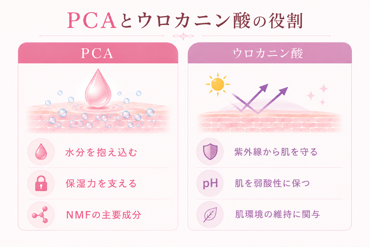 PCAとウロカニン酸の比較図