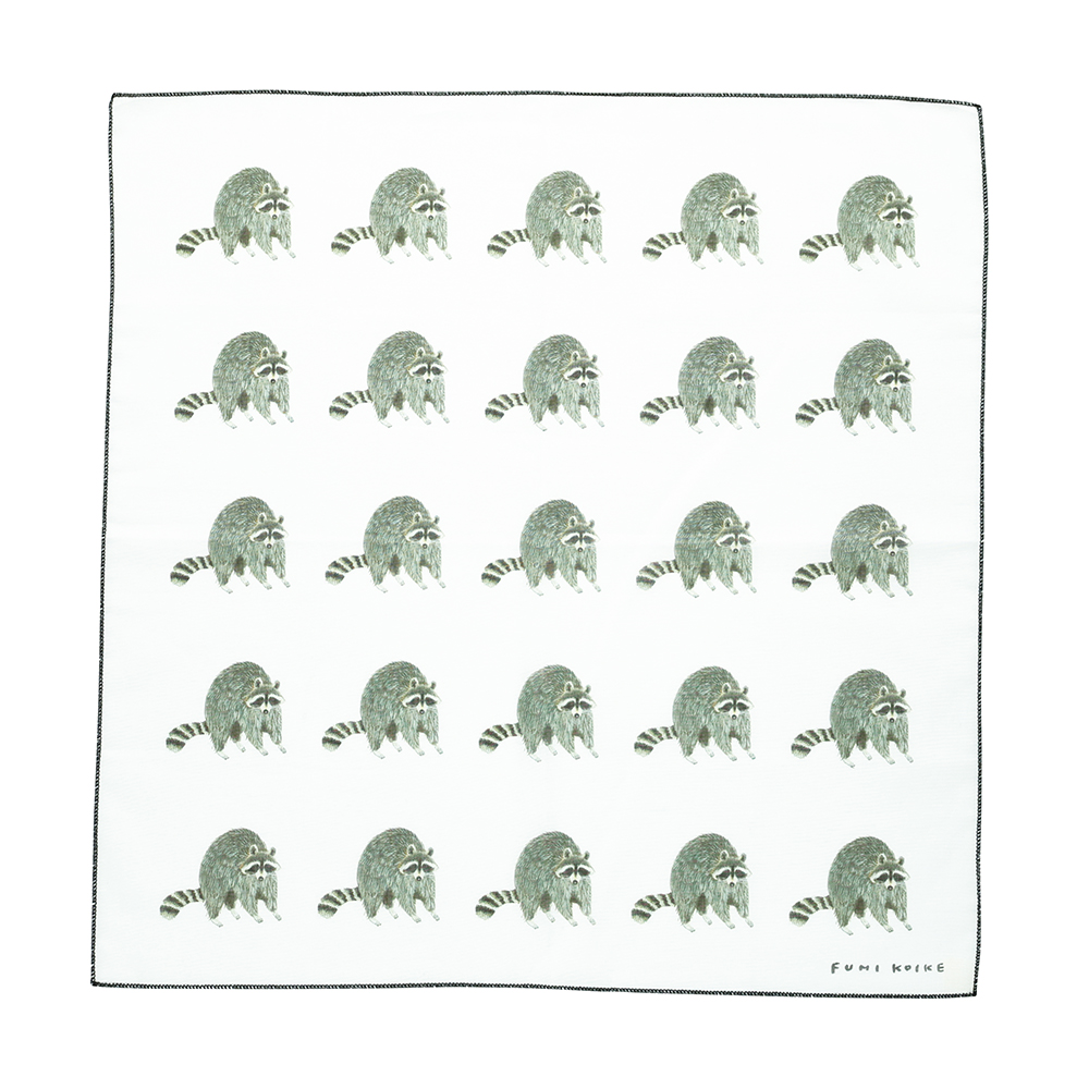 Koike Fumi Animal Handkerchief Raccoon