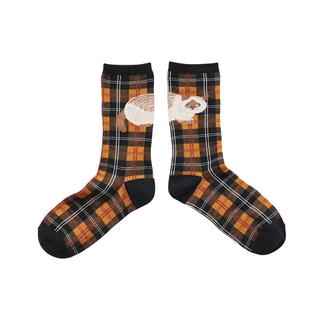 Matsuo Miyuki Check Socks Hacu