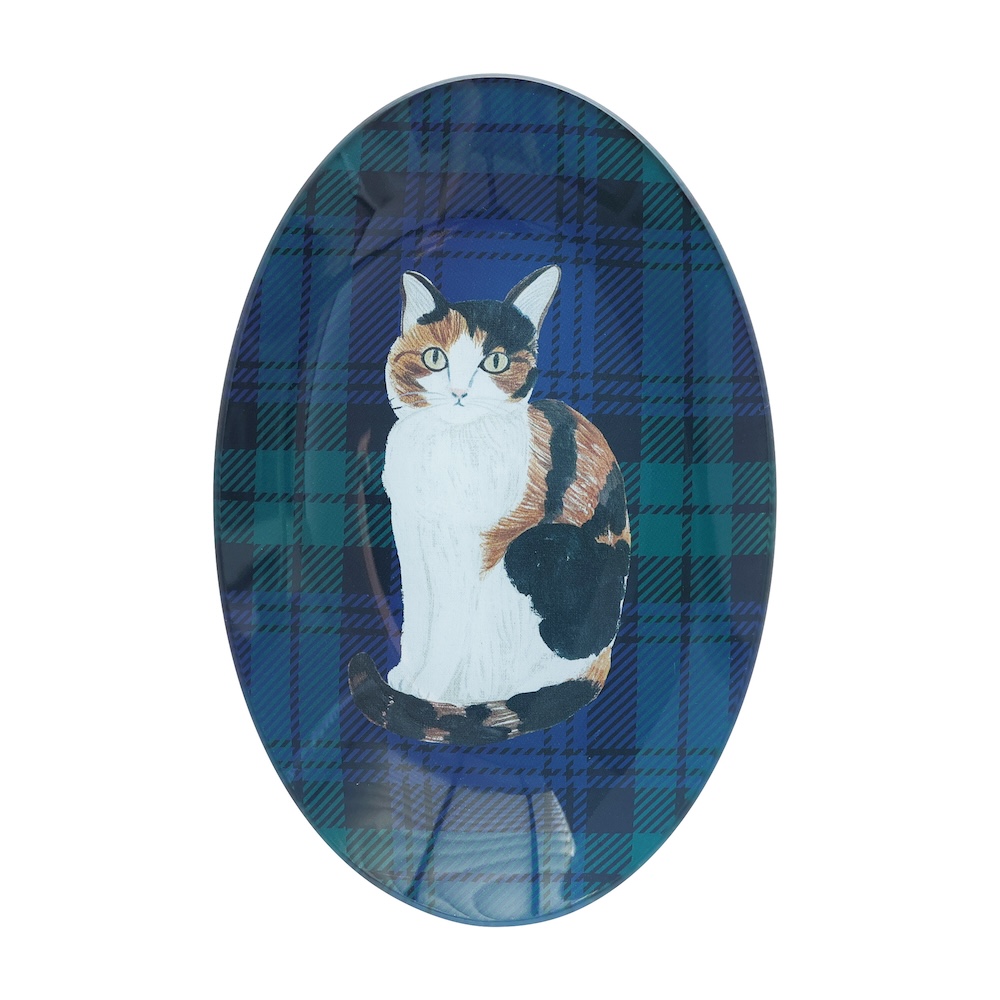 Matsuo Miyuki Glass Oval plate Tabby
