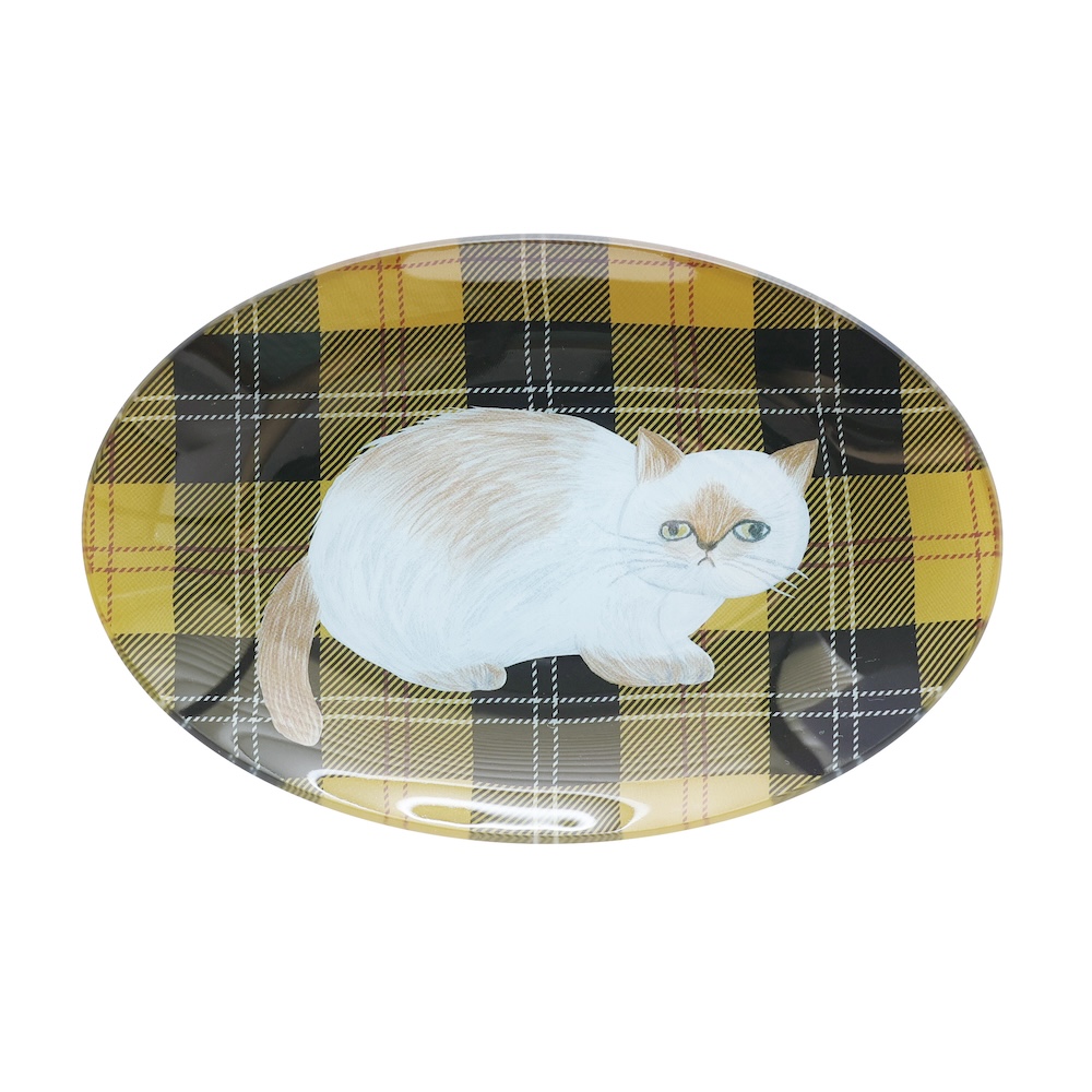 Matsuo Miyuki Glass Oval plate Hacu