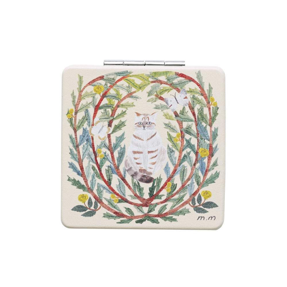 Matsuo Miyuki Square mirror Butterfly cat