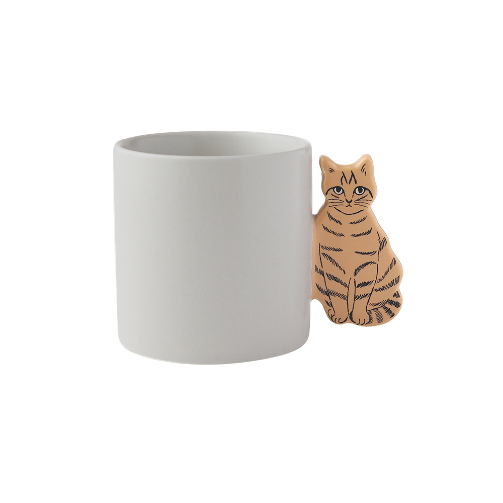 Matsuo Miyuki Cat handle mug Noisettes