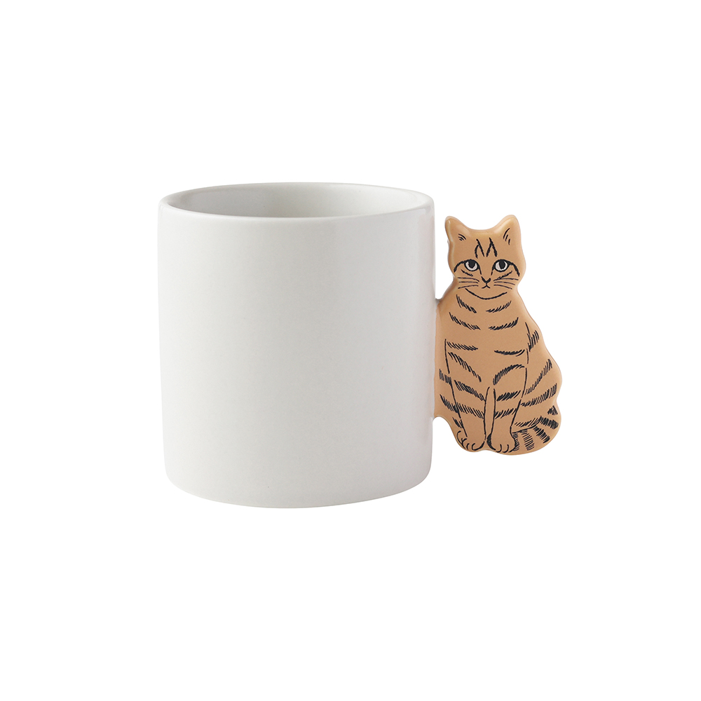 Matsuo Miyuki Cat handle mug Noisettes