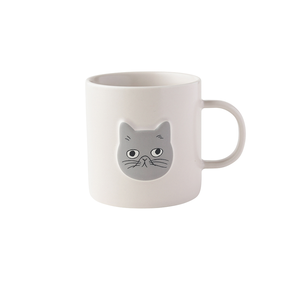 Matsuo Miyuki Cat Face mug Light Gray