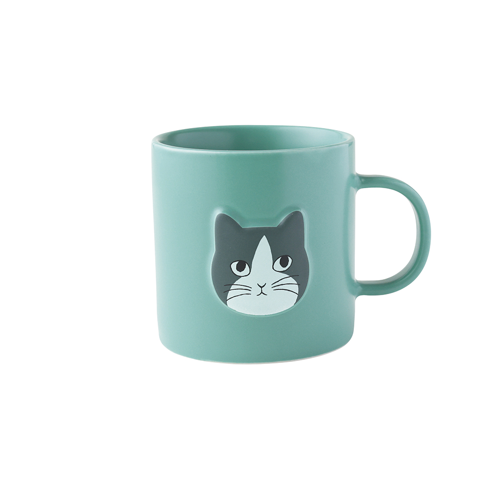 Matsuo Miyuki Cat Face mug Dark Gray