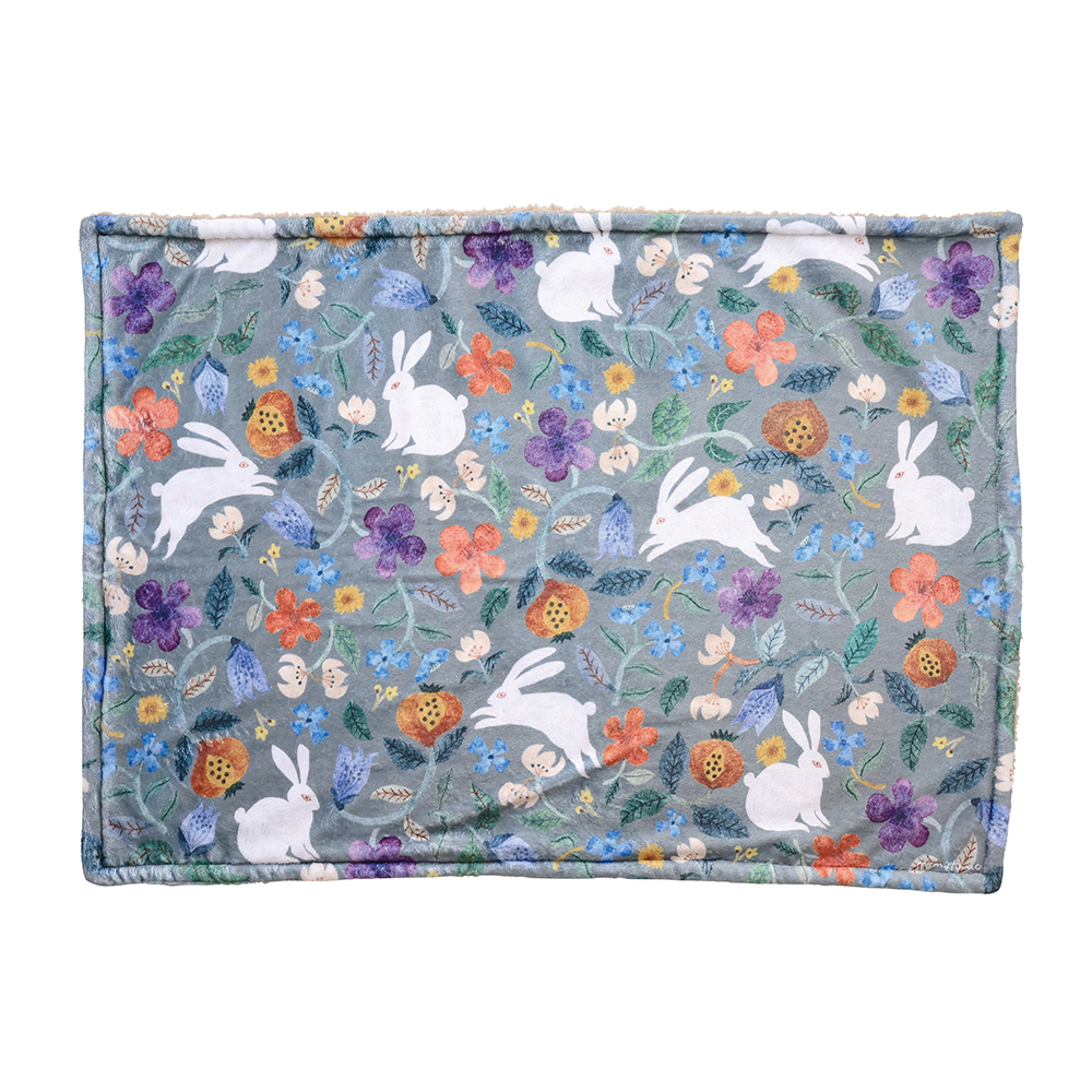 Matsuo Miyuki Boa Blanket Plants-Rabbits