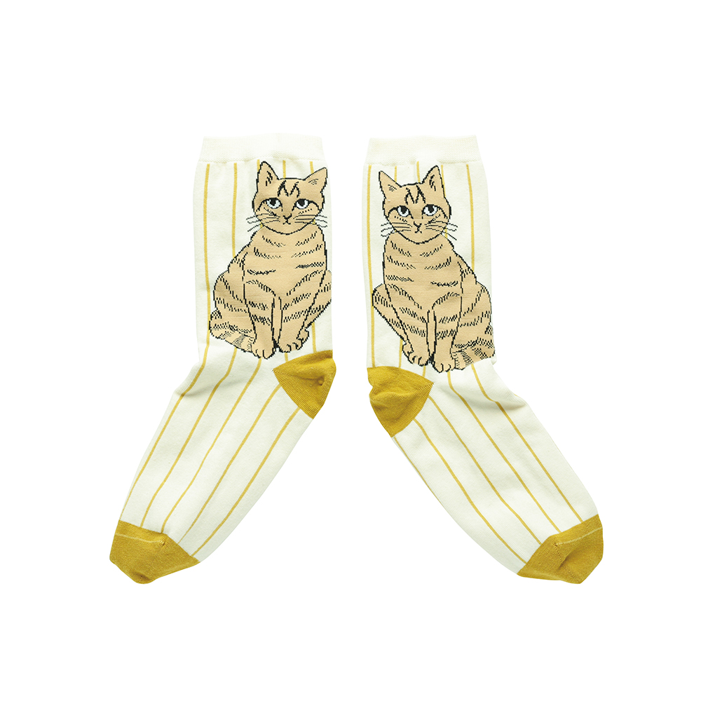 Matsuo Miyuki Stripe socks Noisettes
