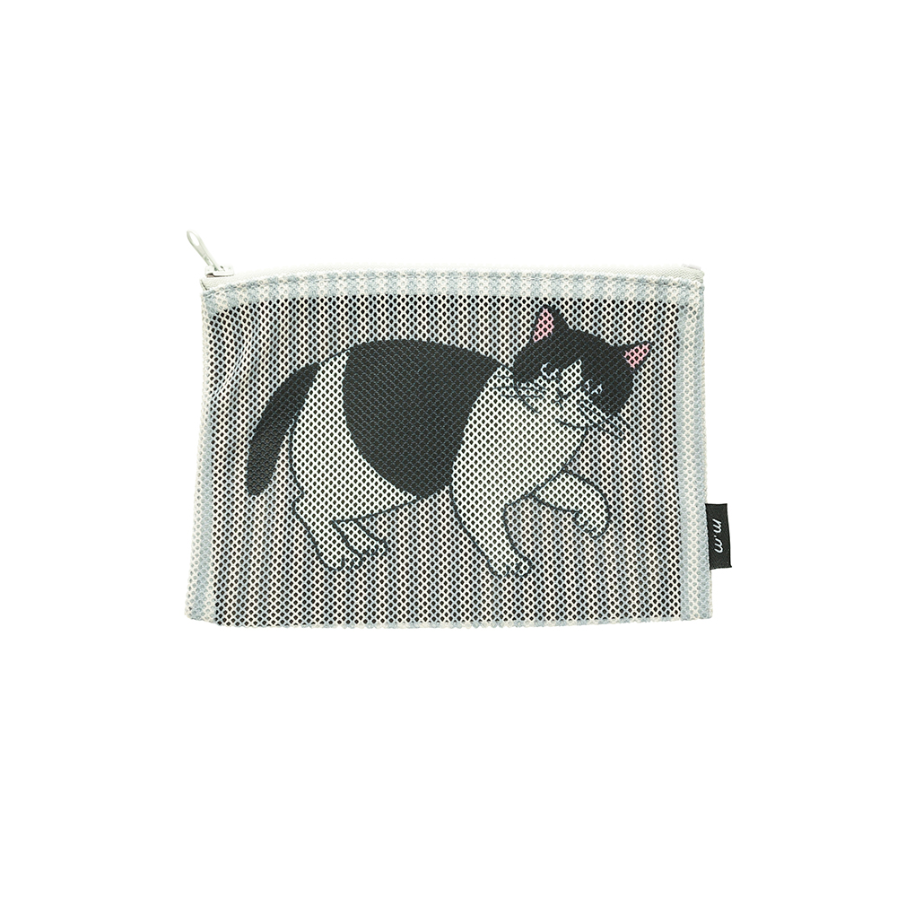 Matsuo Miyuki Stripe Mesh flat pouch Pepper