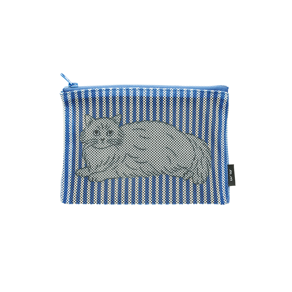 Matsuo Miyuki Stripe Mesh flat pouch Chloe