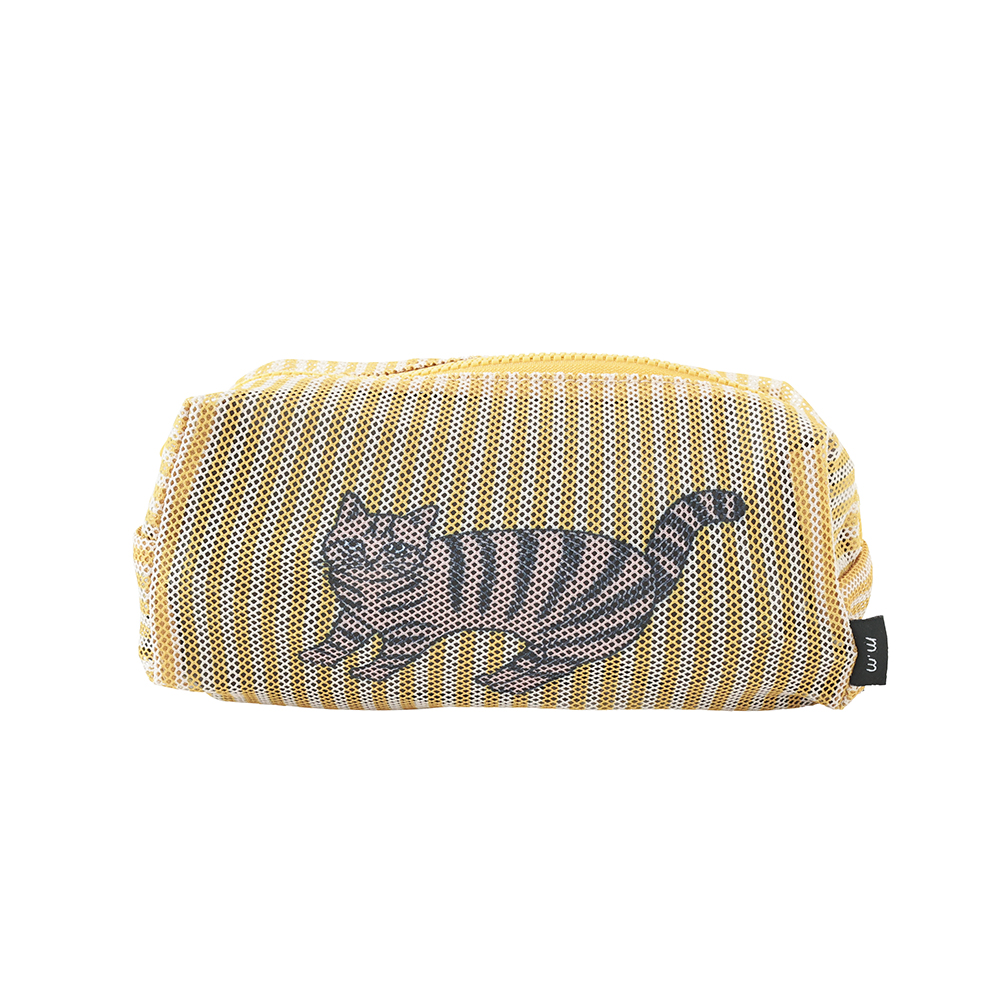 Matsuo Miyuki Stripe Mesh pouch Noisettes