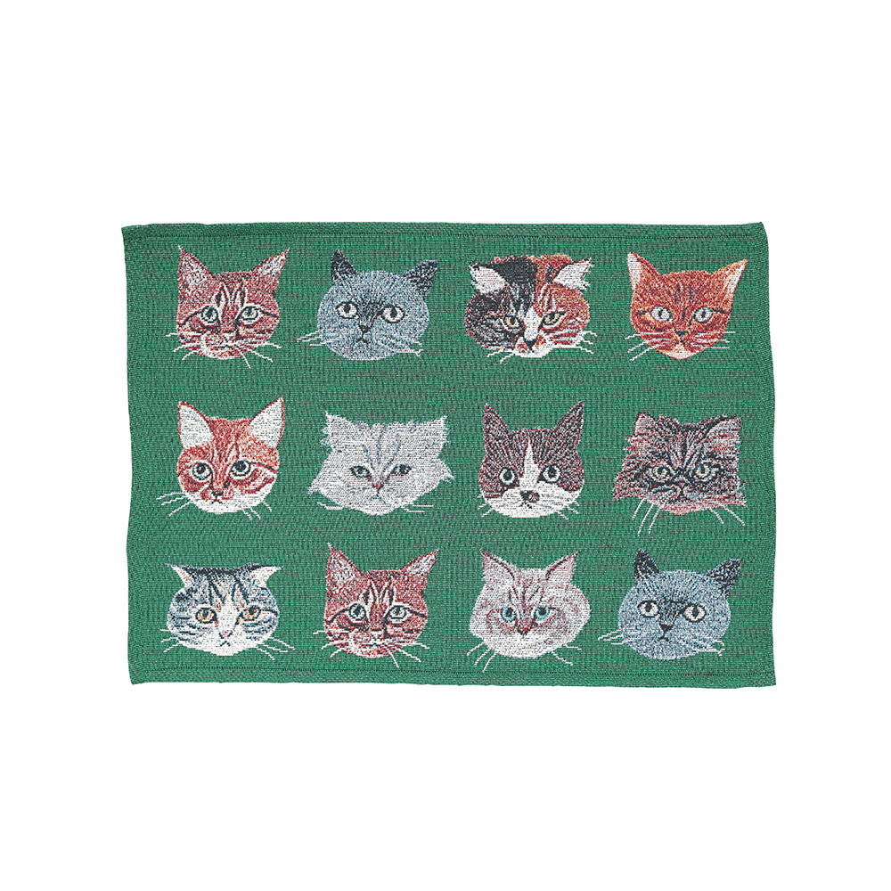 Matsuo Miyuki Place mat Cat Face-GR