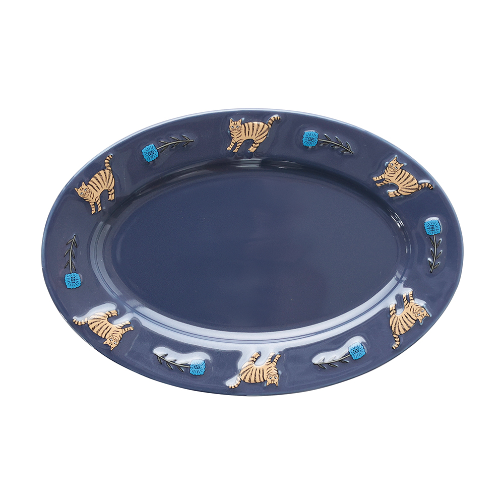 Matsuo Miyuki Oval plate Noisettes