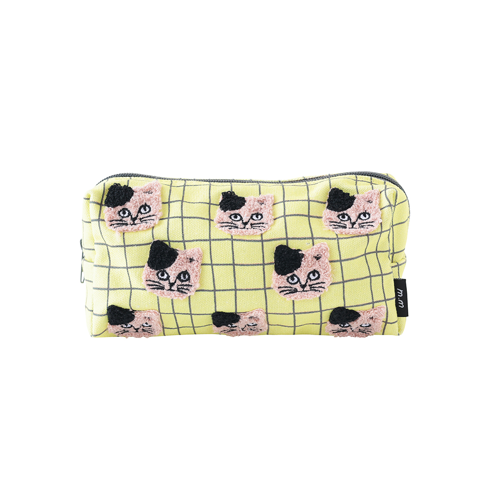 Matsuo Miyuki Moco check Box pouch Pumpkin