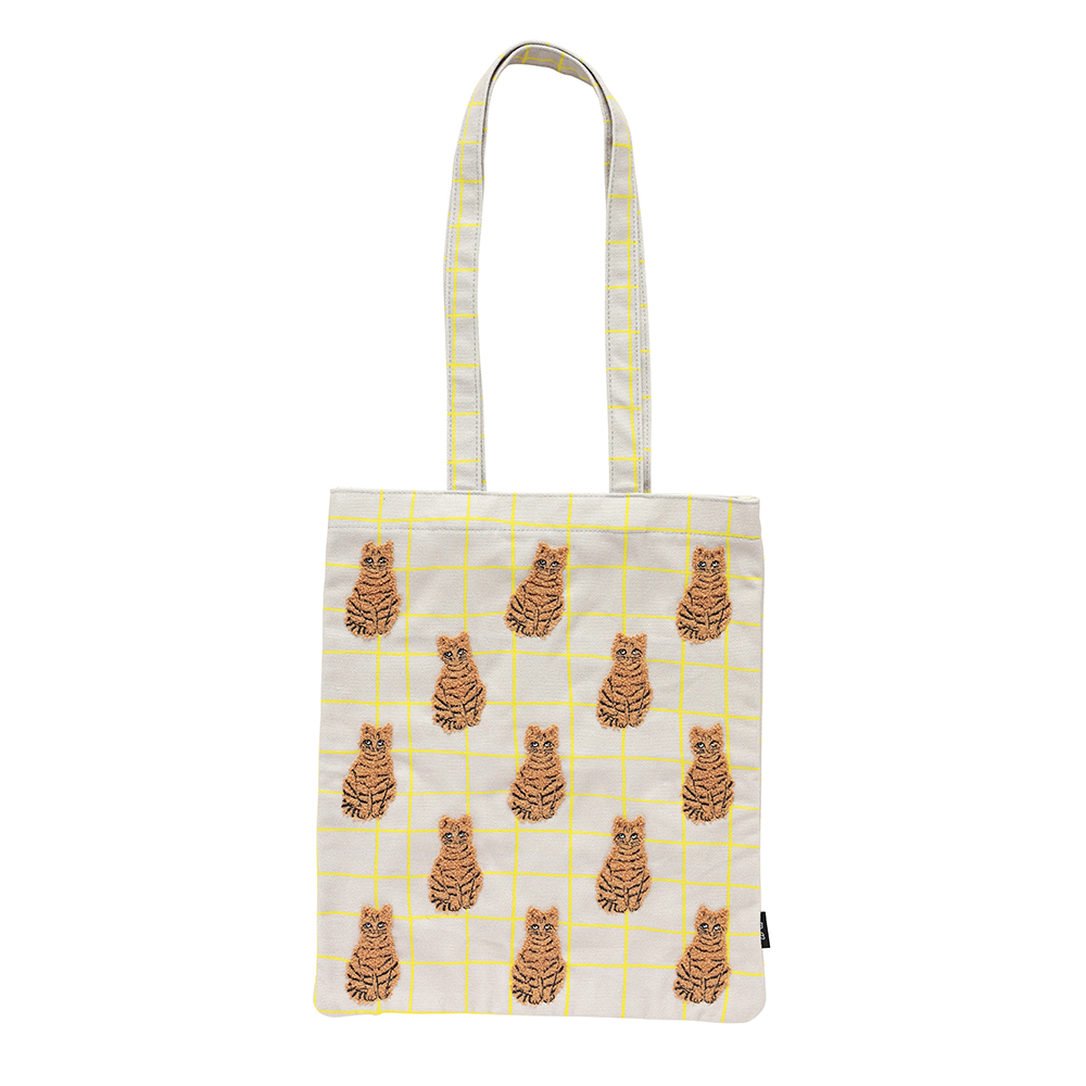 Matsuo Miyuki Moco check Rectangle tote Noisettes