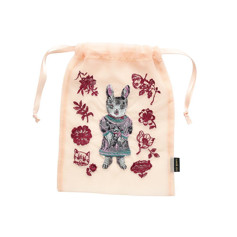 Nathalie Lete Organdy Drawstring pouch BLANCHE