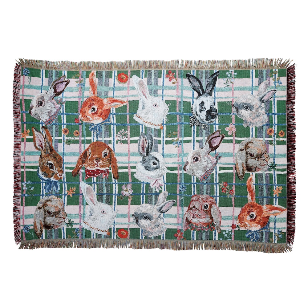 Nathalie Lete Tapestry Rug Rabbits