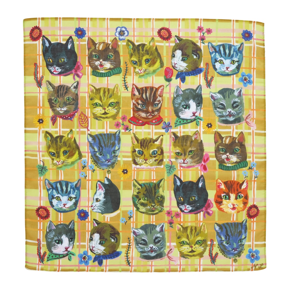 Nathalie Lete Handkerchief Cats-YE