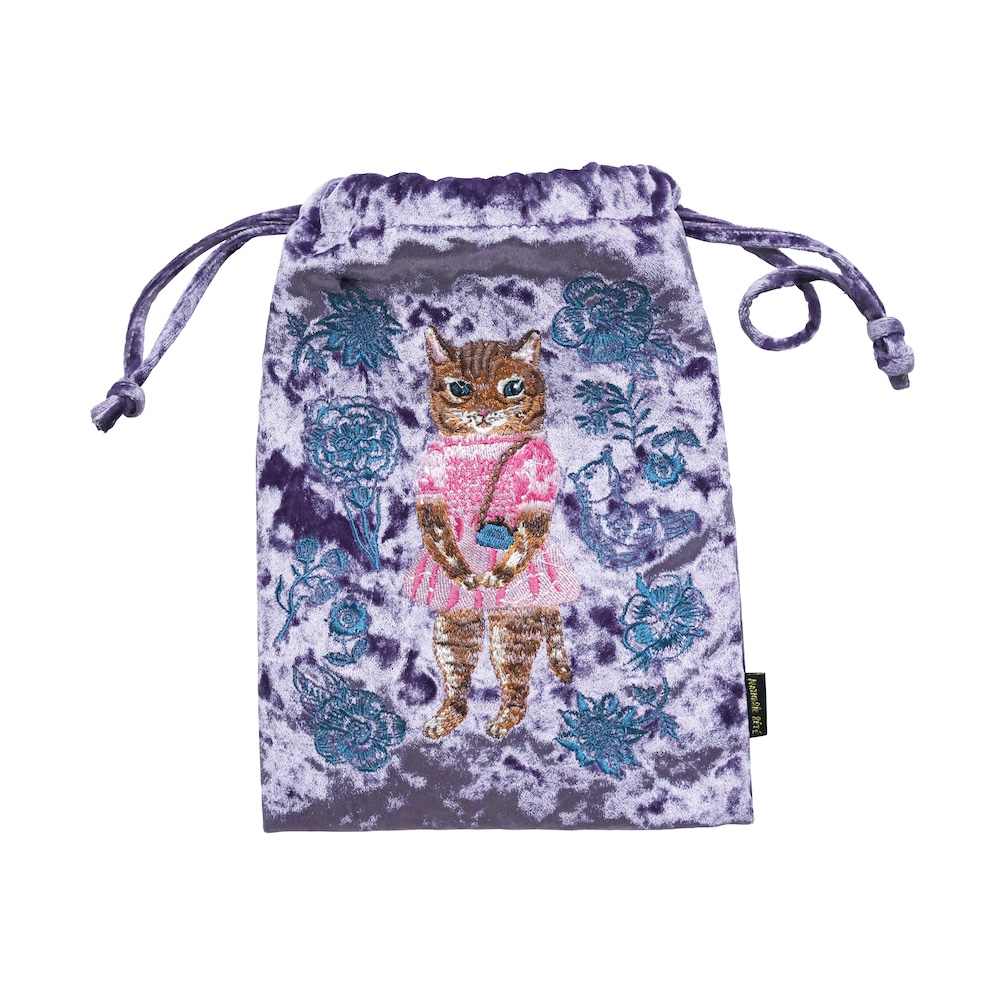 Nathalie Lete Velour Drawstring pouch Maya