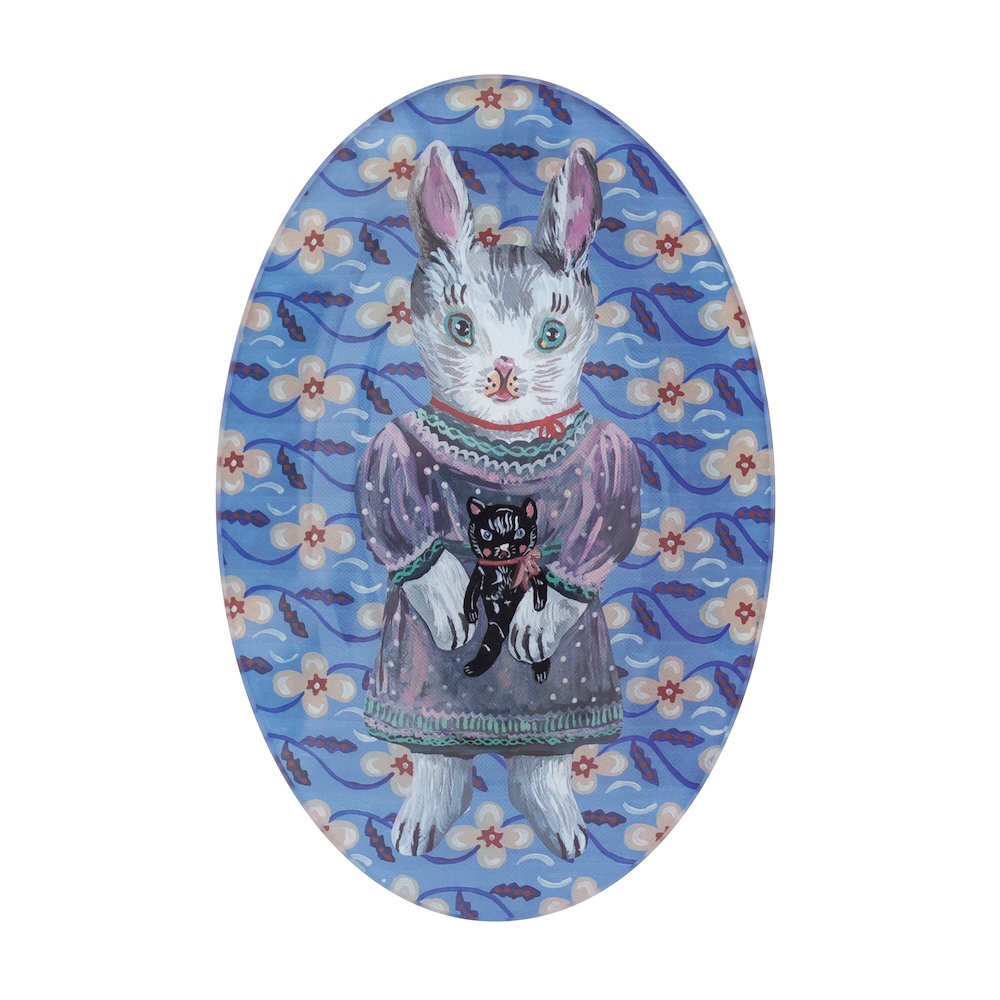 Nathalie Lete Glass Oval plate BLANCHE