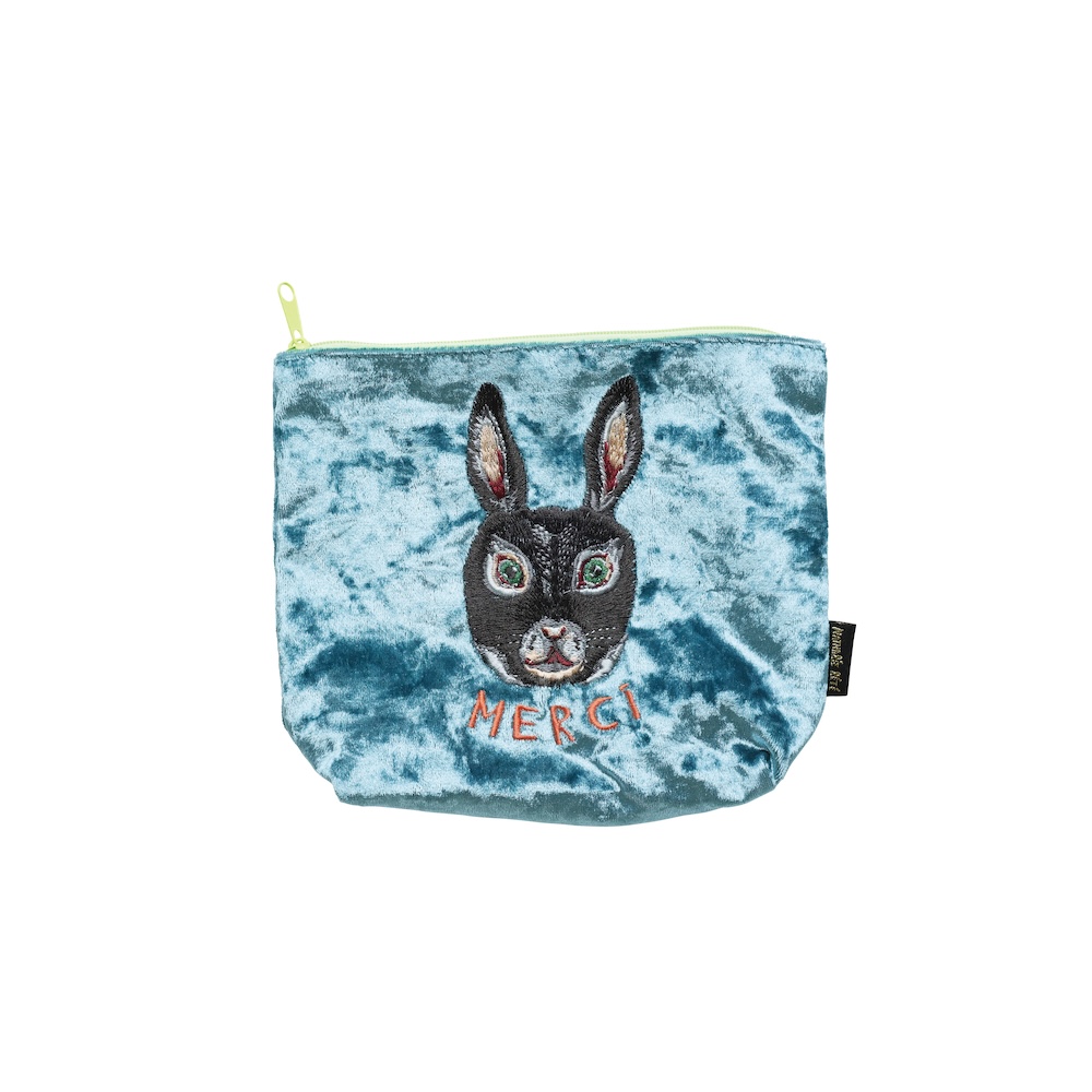 Nathalie Lete Velour pouch REGLISSE
