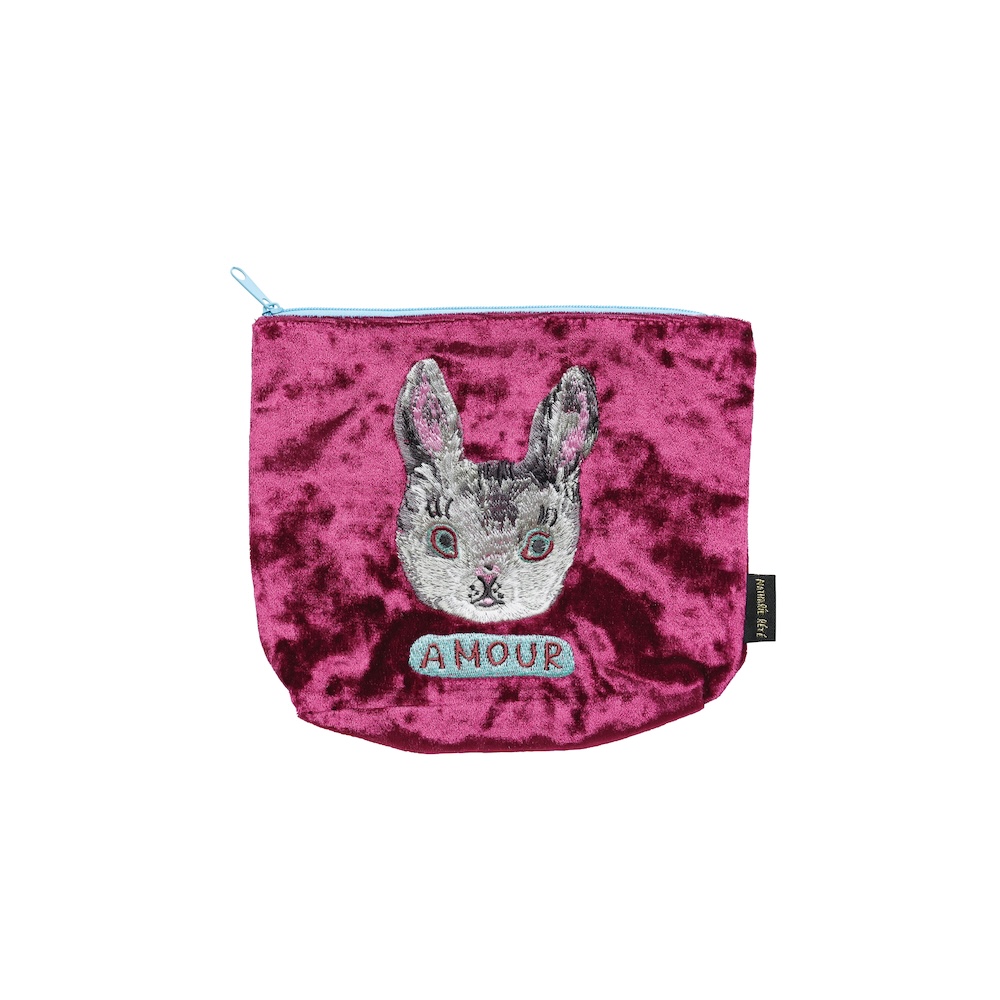 Nathalie Lete Velour pouch BLANCHE
