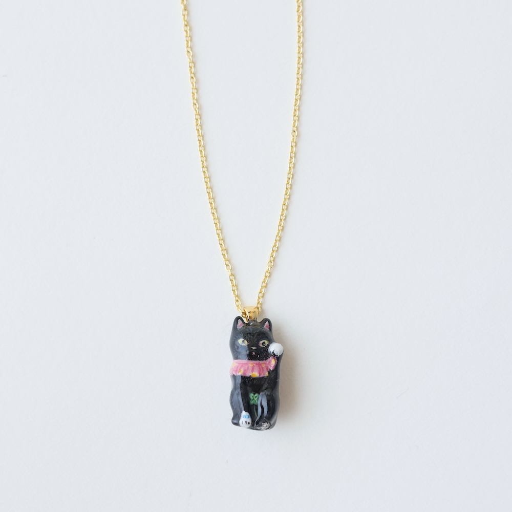 【11月16日受注締切/順次入荷】Nathalie Lete Necklace Lucky cat-BK