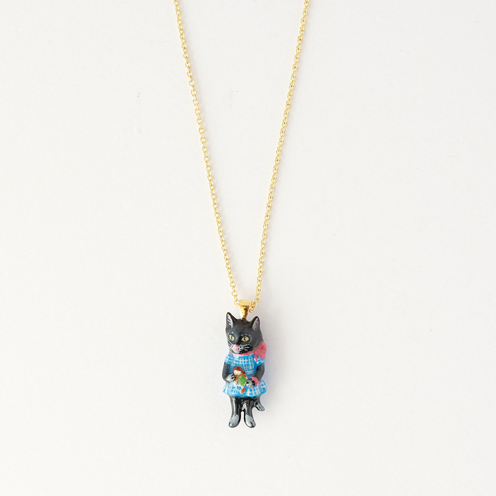 Nathalie Lete Necklace Black cat-dress