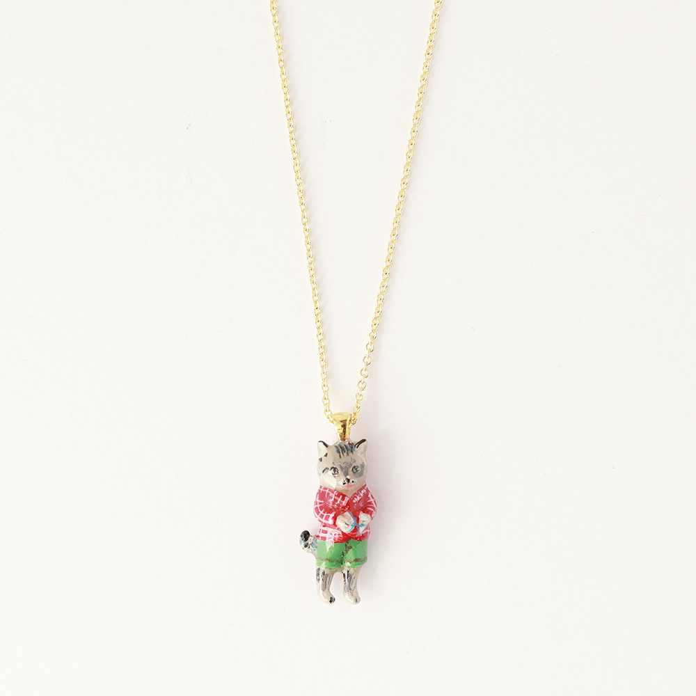 Nathalie Lete Necklace Tabby cat-shirt