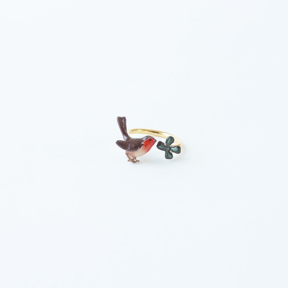 【11月16日受注締切/順次入荷】Nathalie Lete Two motifs ring Bird-RD Size:13