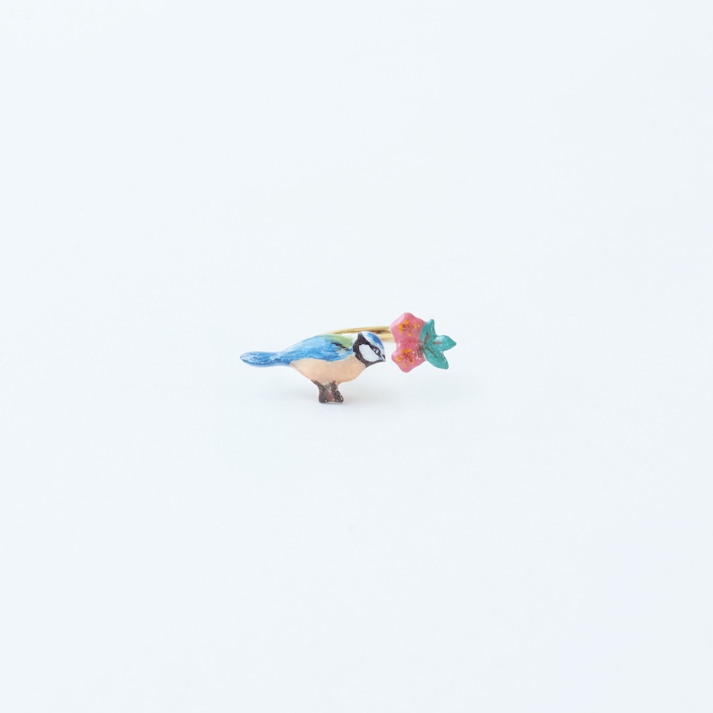 【11月16日受注締切/順次入荷】Nathalie Lete Two motifs ring Bird-BL Size:13