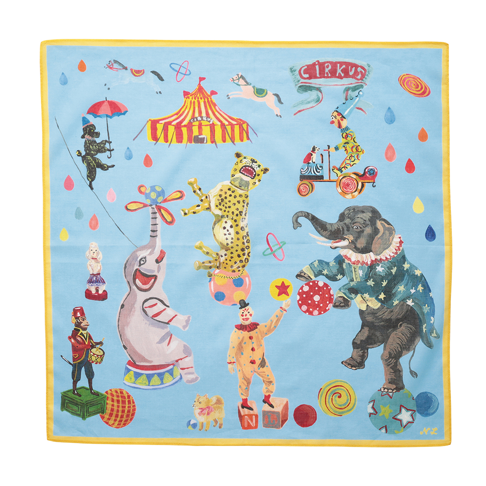 Nathalie Lete Handkerchief Circus-Light blue