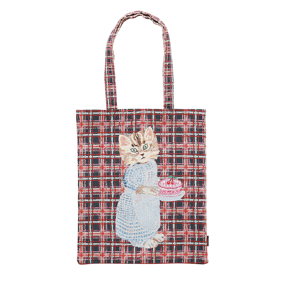 Nathalie Lete Rectangle tote Check×Blue eye