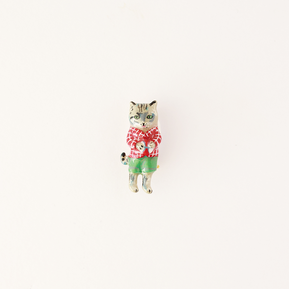 Nathalie Lete Brooch Tabby cat-shirt