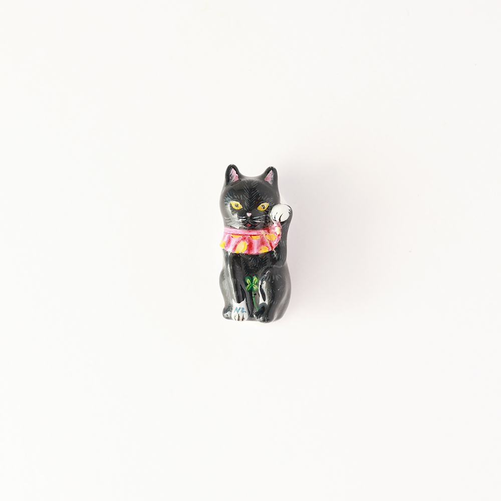 Nathalie Lete Brooch Lucky cat-BK
