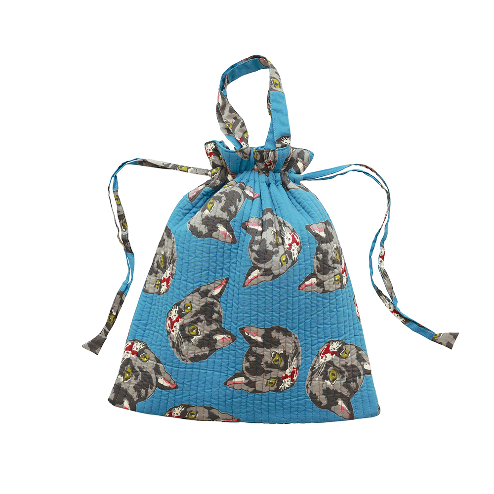 Nathalie Lete Indian Drawstring bag Black cat
