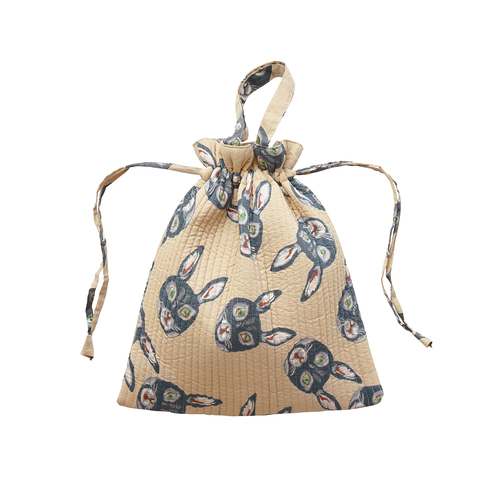 Nathalie Lete Indian Drawstring bag REGLISSE