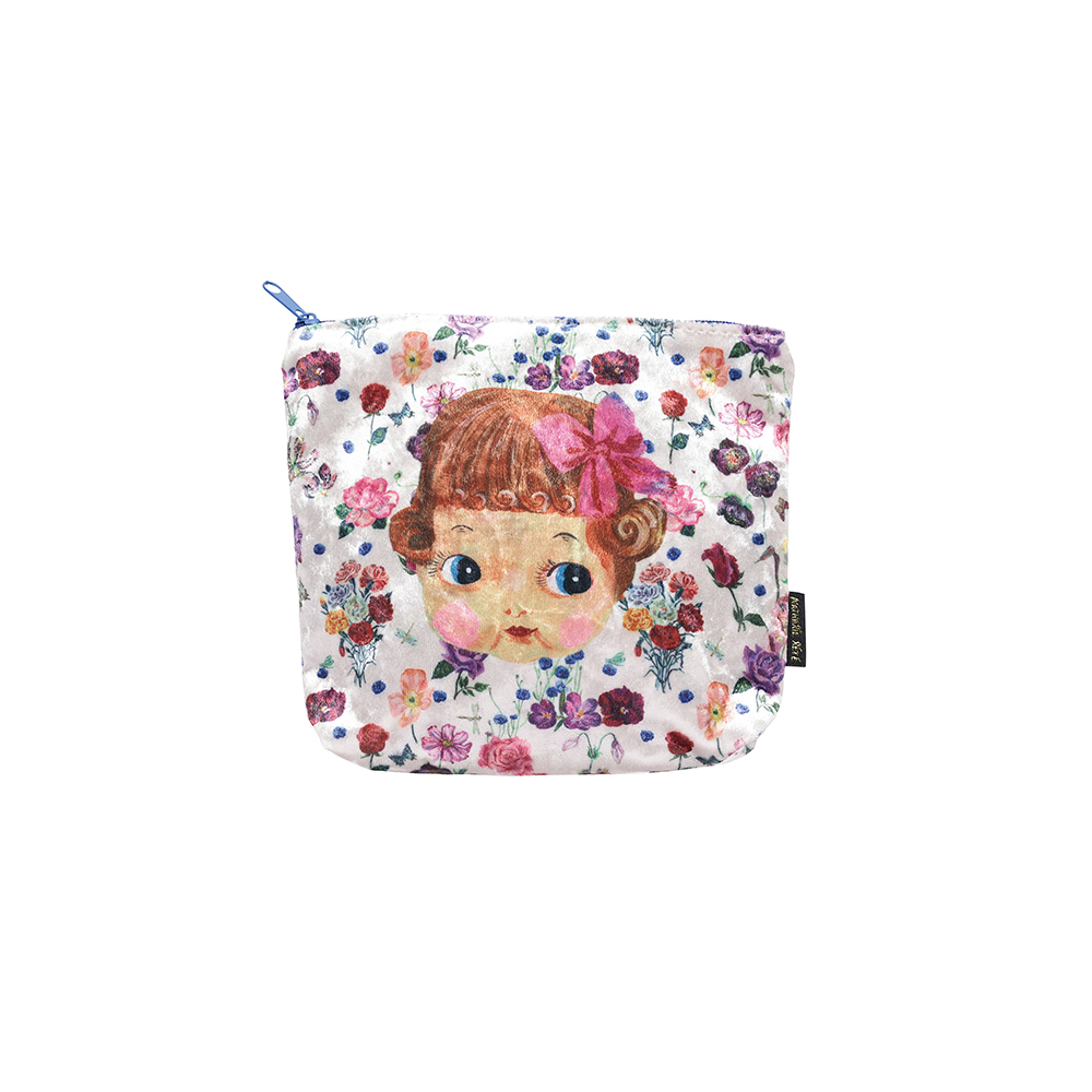 Nathalie Lete Face Velour pouch Girl