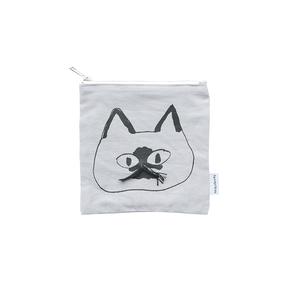 Yamabatosha Cat Whisker Flat Pouch  Mochi