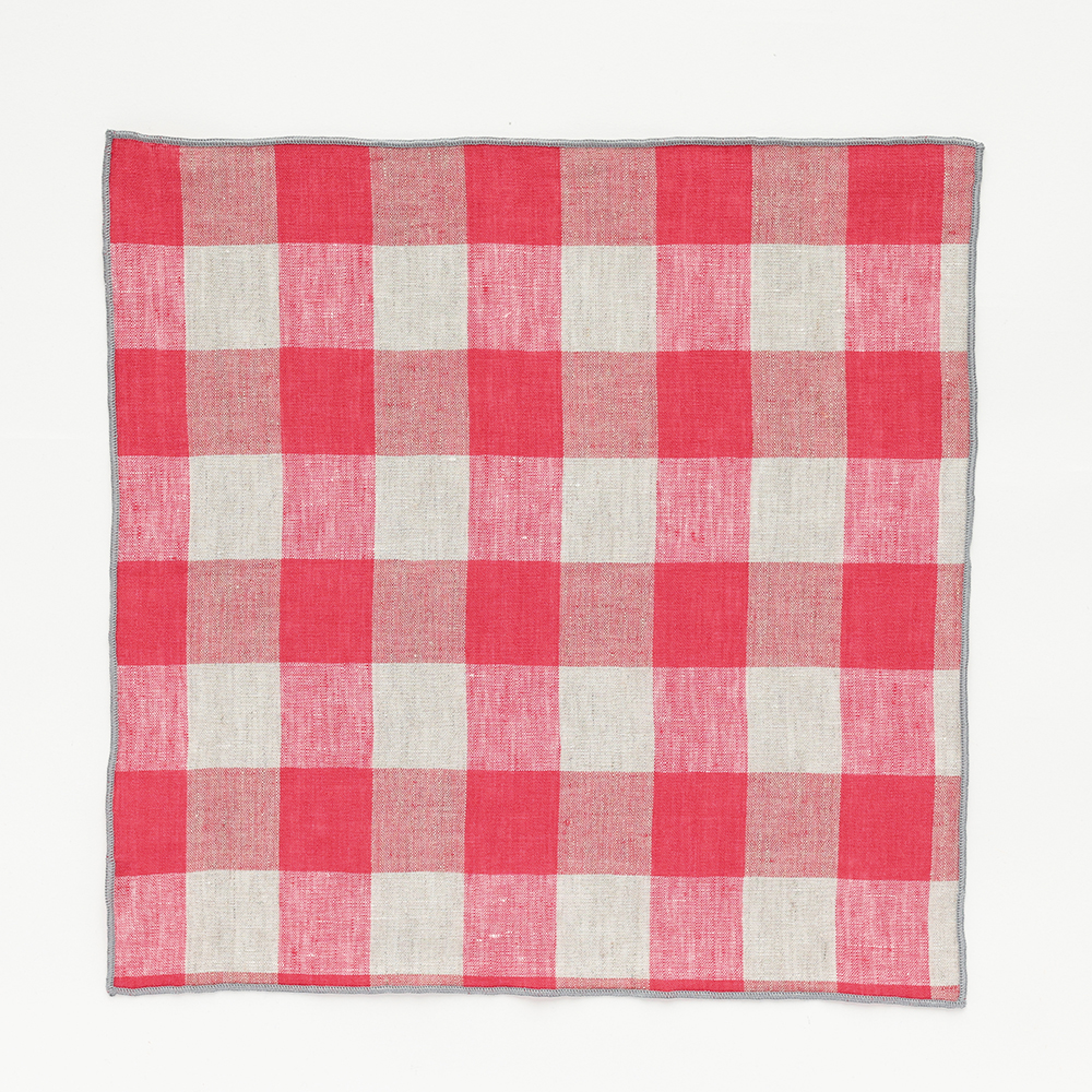 Linen Handkerchief Check RD