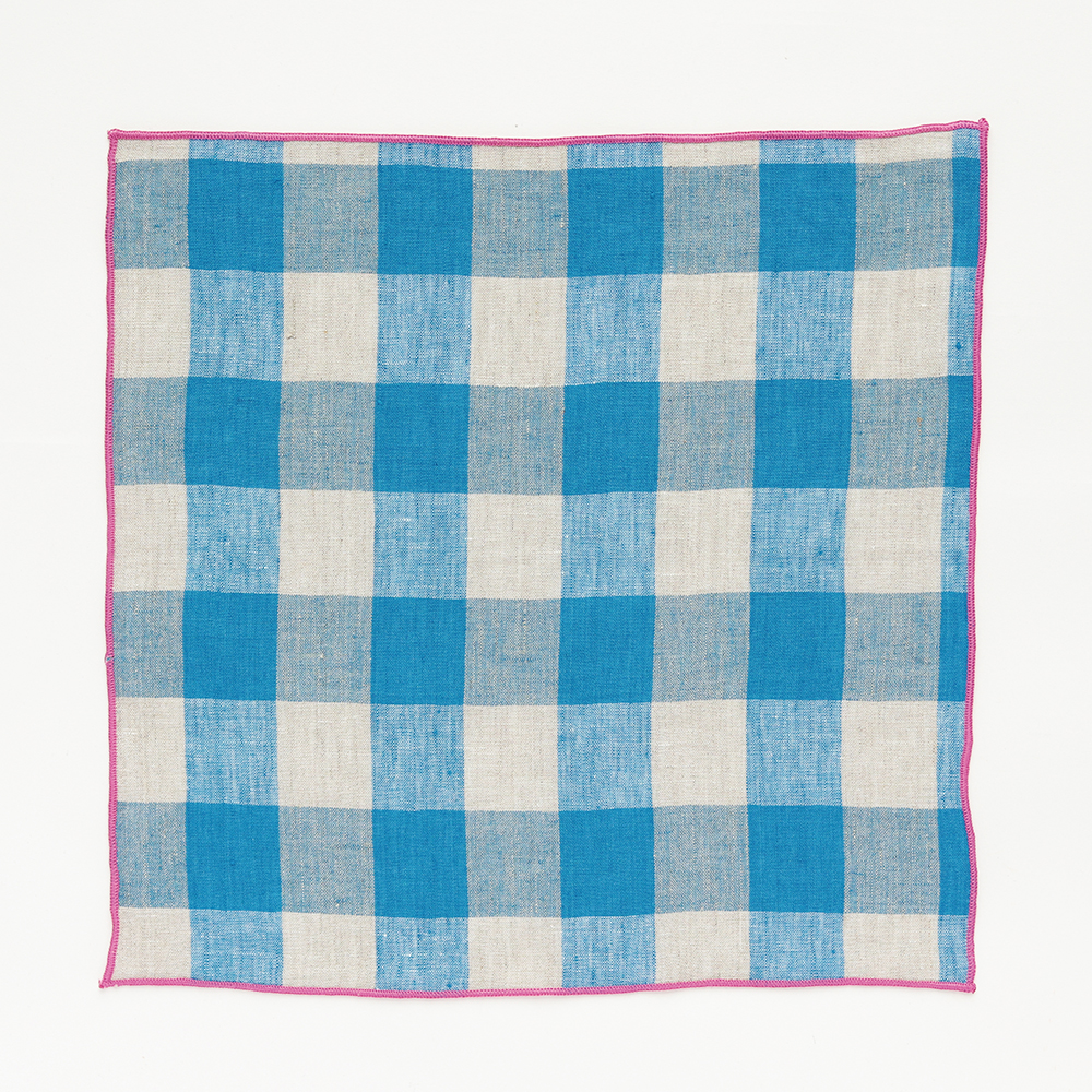 Linen Handkerchief Check BL