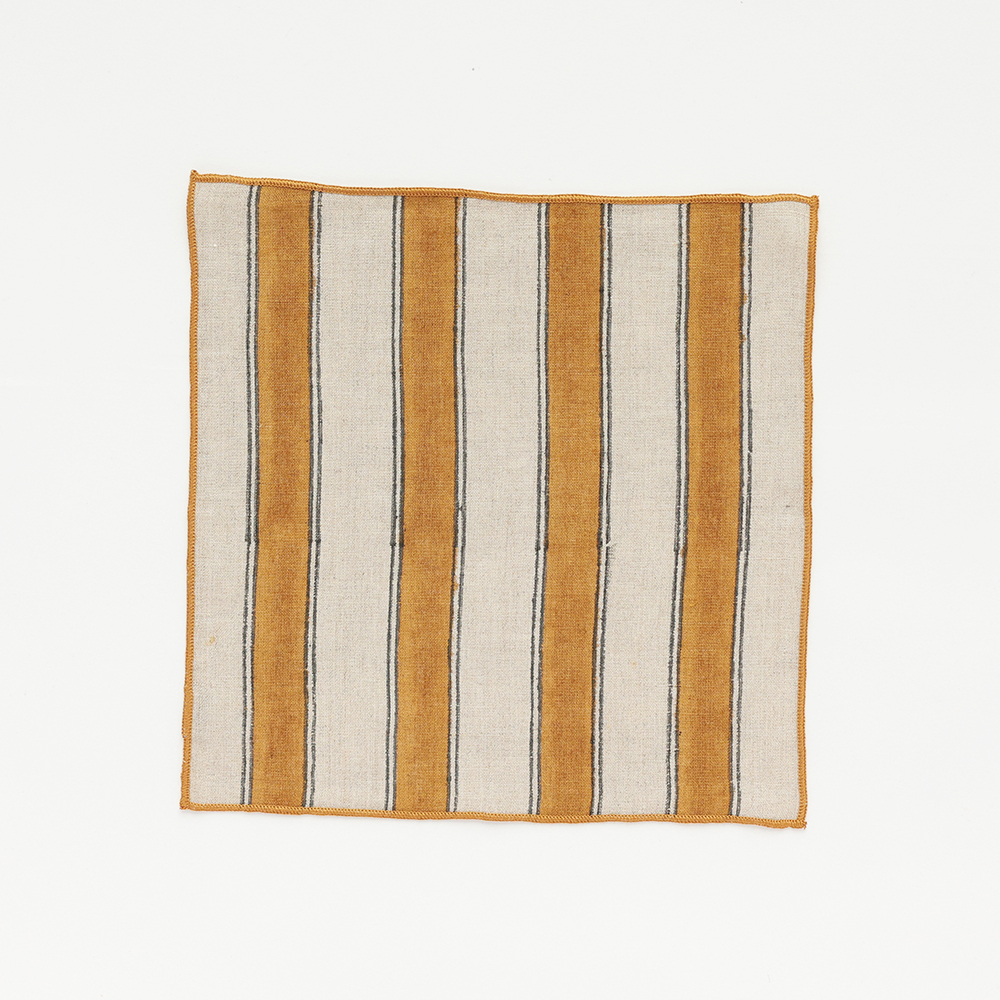 Linen Mini Handkerchief Stripe YE