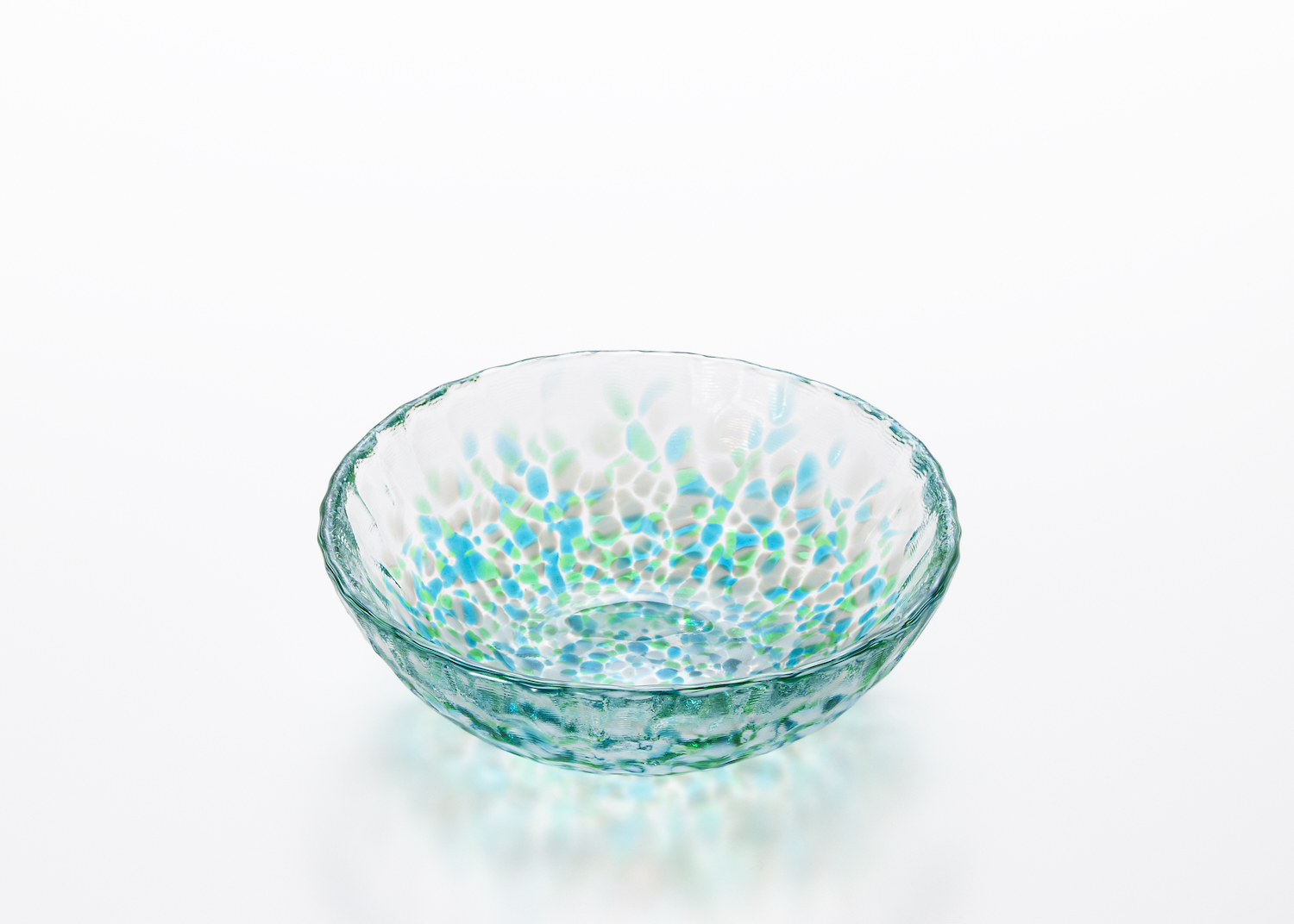 津軽びいどろ　津軽の花　浅小鉢（水芭蕉）